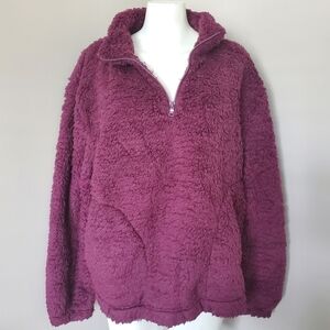 GAP Sherpa Half Zip Sweatshirt Womens sz LG. NWT